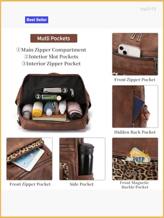 Fashion Leather Convertible Backpack Purse with Wristlet